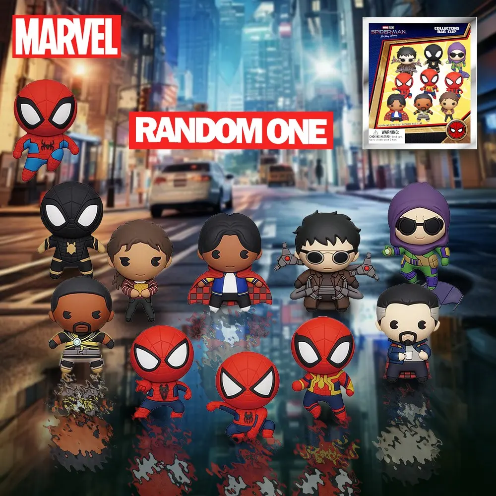 Marvel Spider-Man No Way Home Mystery Blind Bag, 3D Bag Clip Keychain, Dr Strange Charm, Halloween Christmas Gift, Random 1pc