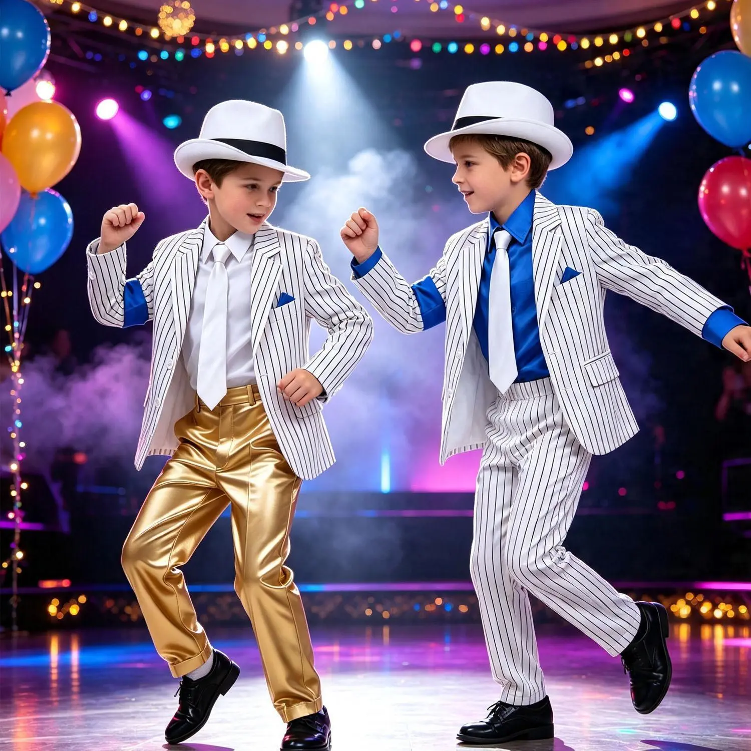 Boys' 80s-90s Pop Star Dance Costume - Poly-Cotton Youth Sizes Cosplay Set, Outfits for Halloween/Party, Dance Show Events
