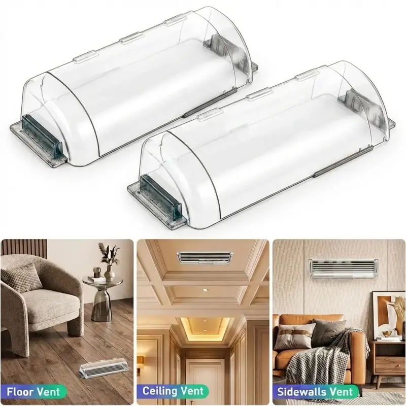 2 Pack Air and Heat Deflectors, Versatile Adjustable 8.5"-15", Tool-Free Installation, Energy Saving, Wall and Ceiling Vents, Prevents Direct Air Flow