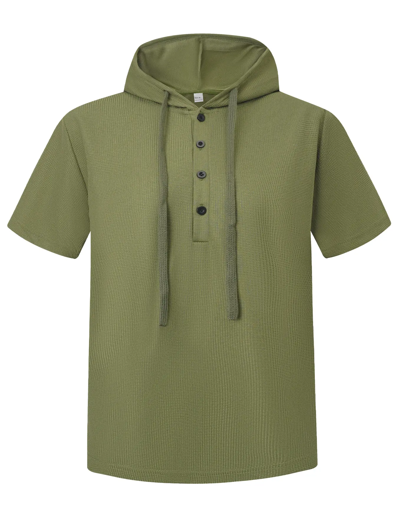 Men Waffle Textured Drawstring Hooded Short Sleeve Slim Fit Beach Sports T Shirt Casual Sporty Style Summer Lightweight Fitness Gym Workout Outdoor Running Daily Hooded Tee Tops Dry Fit Shirts