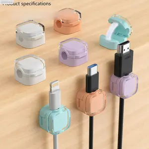 3-Pack Transparent Cable Organizer Clips, Adhesive Cable Management Kit, Home Office & Gaming Desk Setup, Invisible Cord Tidy Clips for Charging Cables, USB & Phone, Strong Adhesive Wire Holders, Under Desk, Nightstand