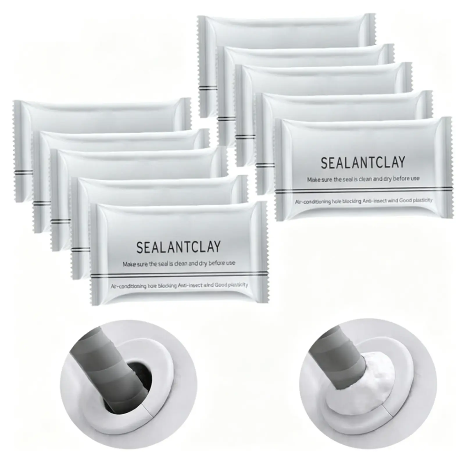 30g Moldable Sealing Clay - Moisture Barrier, Fast-Setting Gap Patching Compound, Reusable Flexible Filler for Drywall Joints, Drain Pipe Joints, Home Renovation Blocking (Multiple Packs Available)