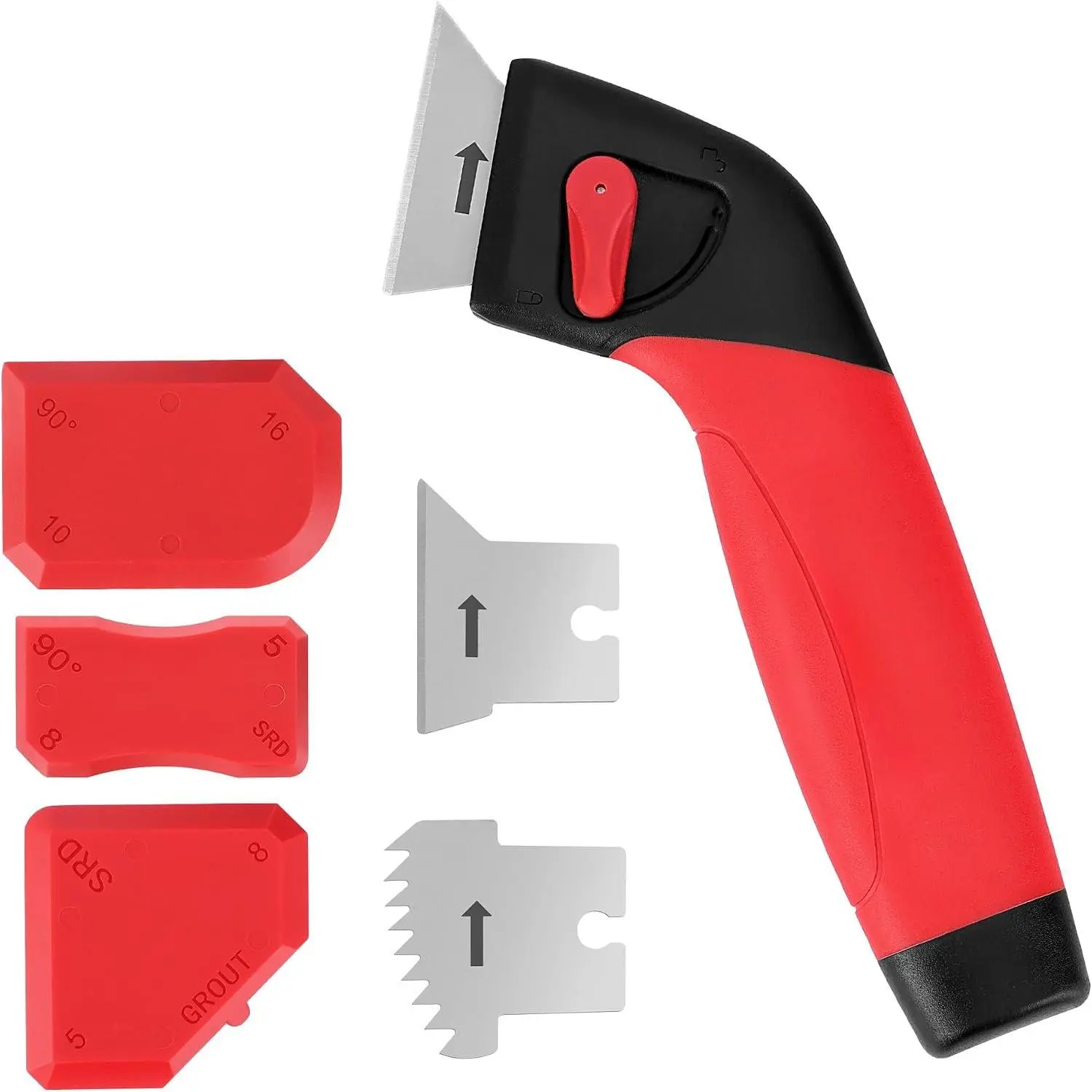 Grout  with 3 Stainless , Caulk Scraper Remover | Caulk Remover Tool, Grout Scraper, 3 Metal  + 3 Finishing Tool, Multi-angle Smoothing, for   Tub & Sink