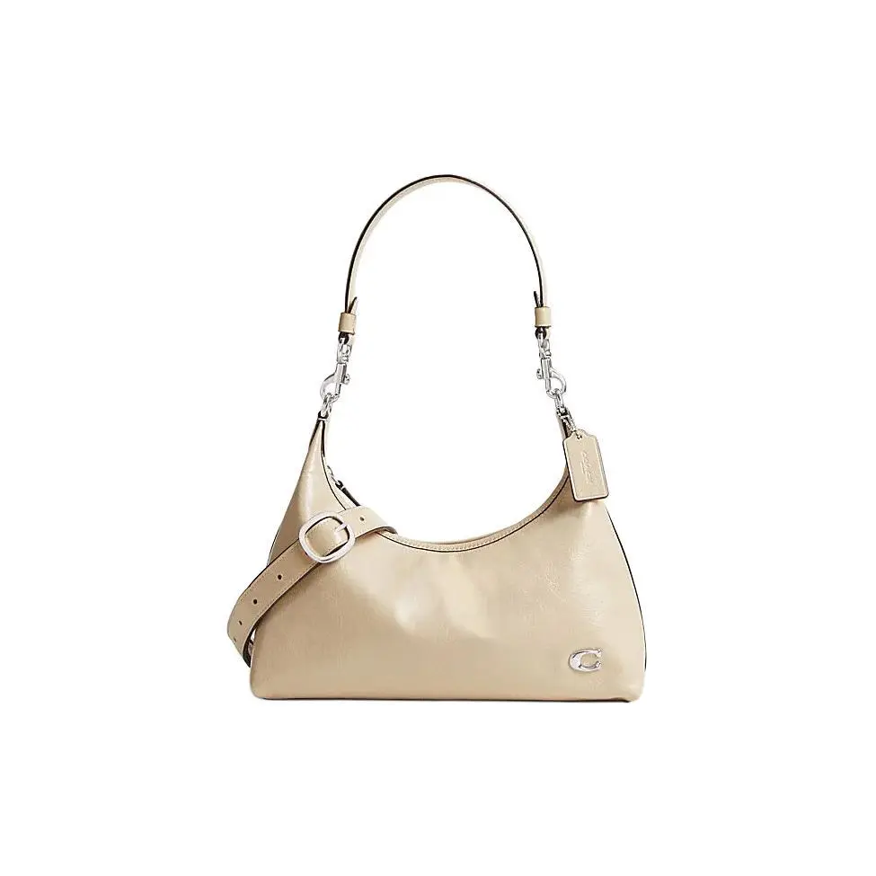 COACH Juliet 30 Top-Zip Crossbody Handbag for Women, Ivory Leather