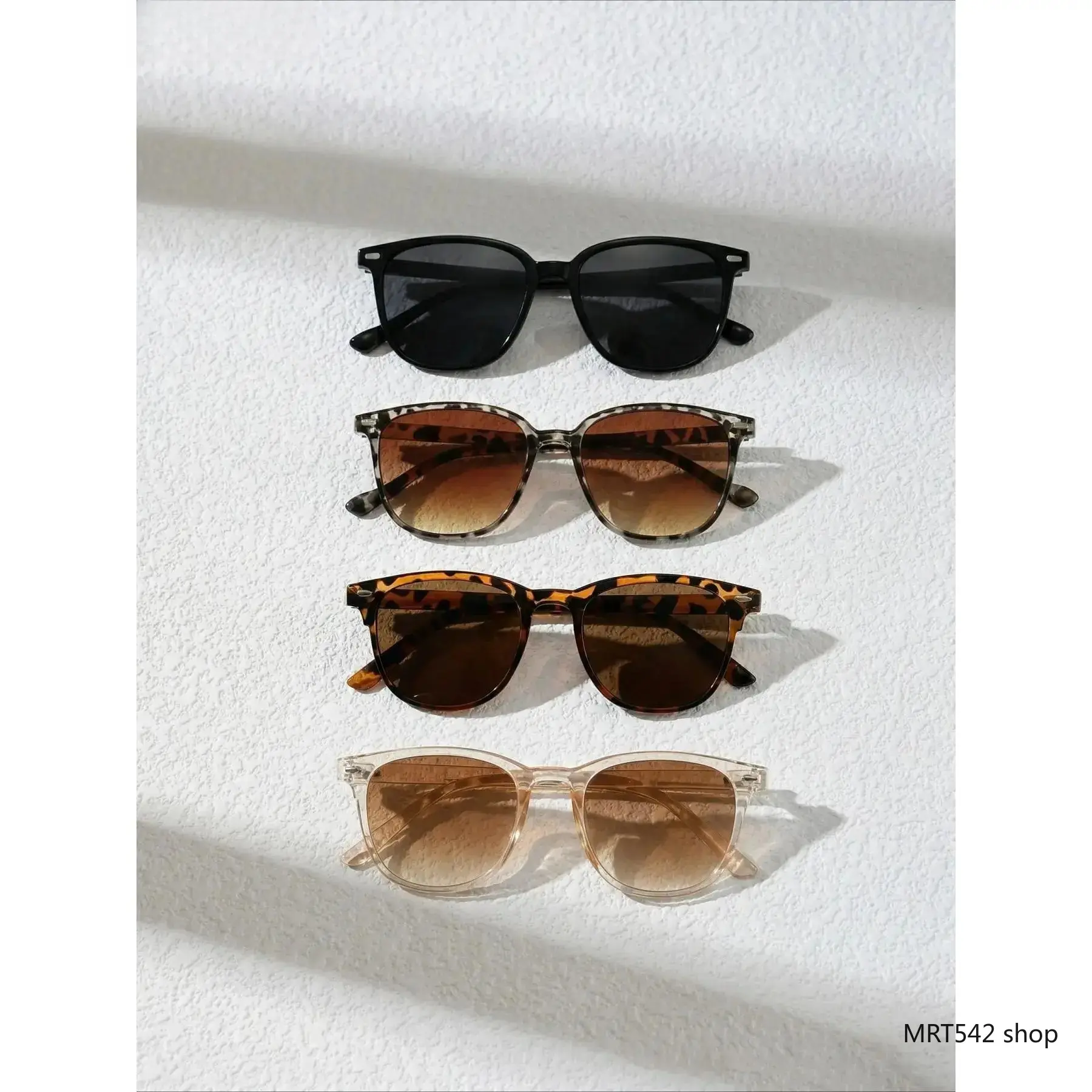 4-Pack Retro Square Sunglasses for Women Men Trendy Y2K Vintage Thick Frame Fashion Shades Lightweight UV400 Protection Eyewear Bulk for Driving Beach Vacation Festivals Daily Wear