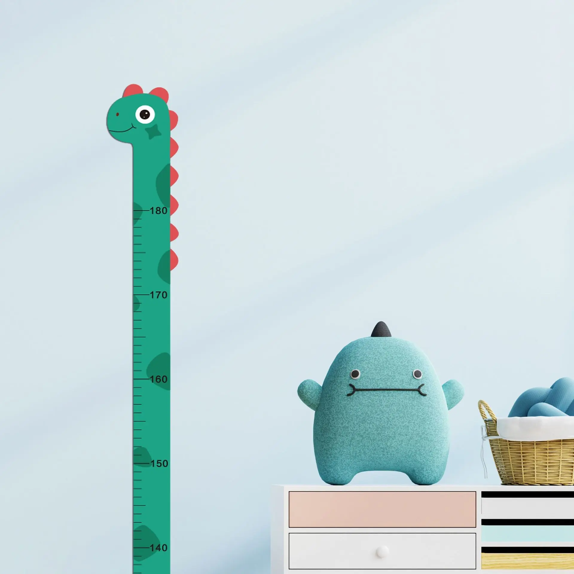 Cute Giraffe Height Chart Sticker, Easy Peel and Stick, Colorful Tail PVC Growth Measurer, Ideal for Bedroom, Nursery, Classroom Decor