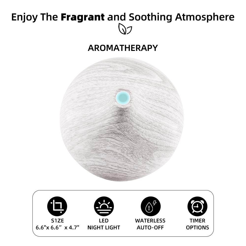 2 PCS 550ml Cool Mist Essential Oil Diffuser & Humidifier  Auto Shut-Off, Remote Control, 7 Color LED Lights, Soundwave Tech for Home, Bedroom, Office