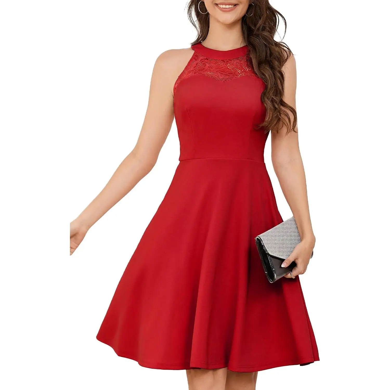 Women Cocktail Formal Wedding Dress Halter Evening Party Short Bridesmaid Holiday Prom Dresses for Teens 2026