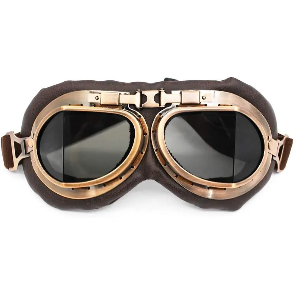 Goggles,  Aviator  Style Motocross  Cruiser Scooter Goggle, Anti UV Anti-Scratch  for Cycling Riding Climbing Fishing ( Lens)