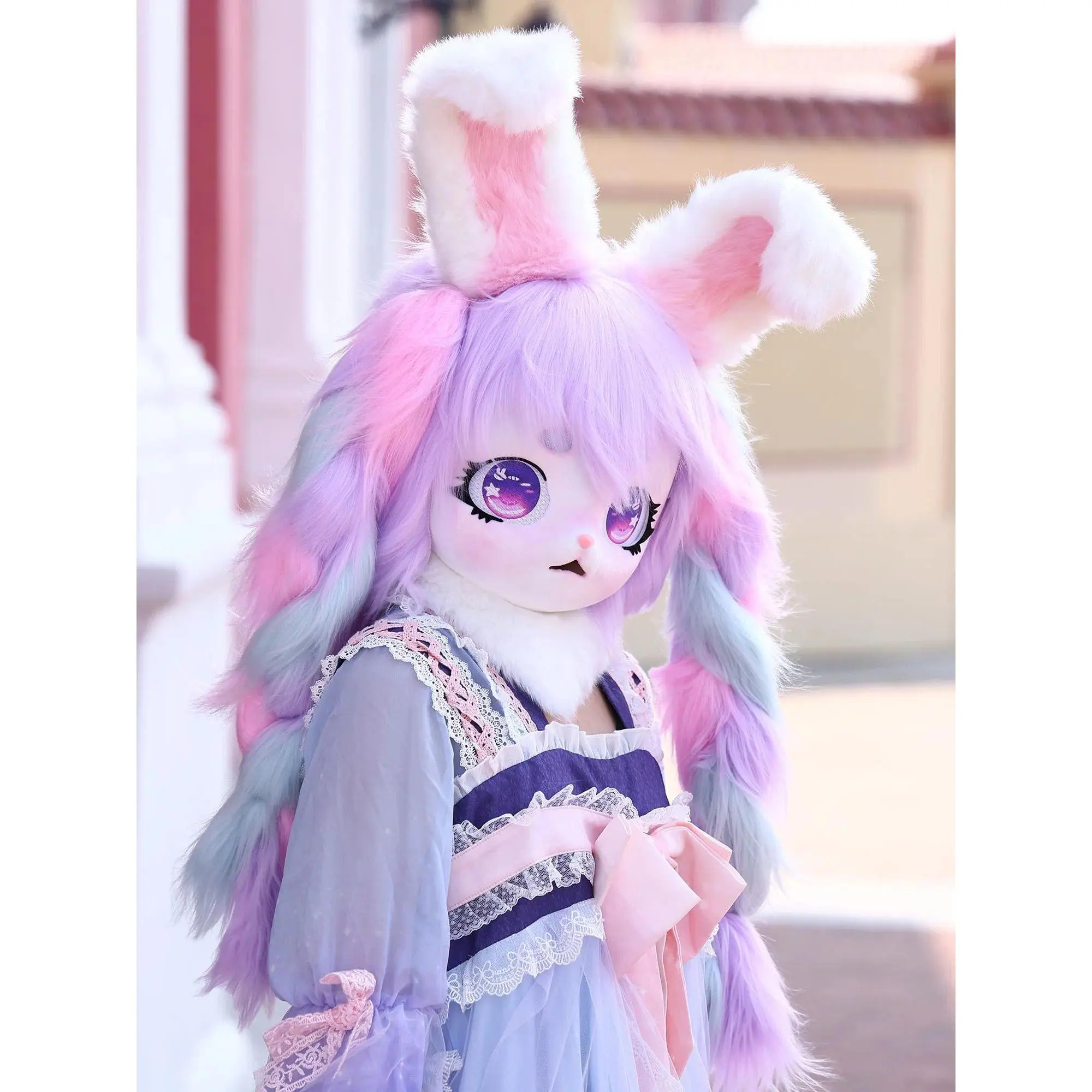 Original 3-Dimensional Plush 3D Printing Furry Kigurumi Fursuit Head Mask - Customizable Plush Cat Fox Cosplay Costume Prop, No Back Side, Affordable Prices, for Cosplay Party, Halloween (Festive & Party Supplies), Furry Cosplay Costume