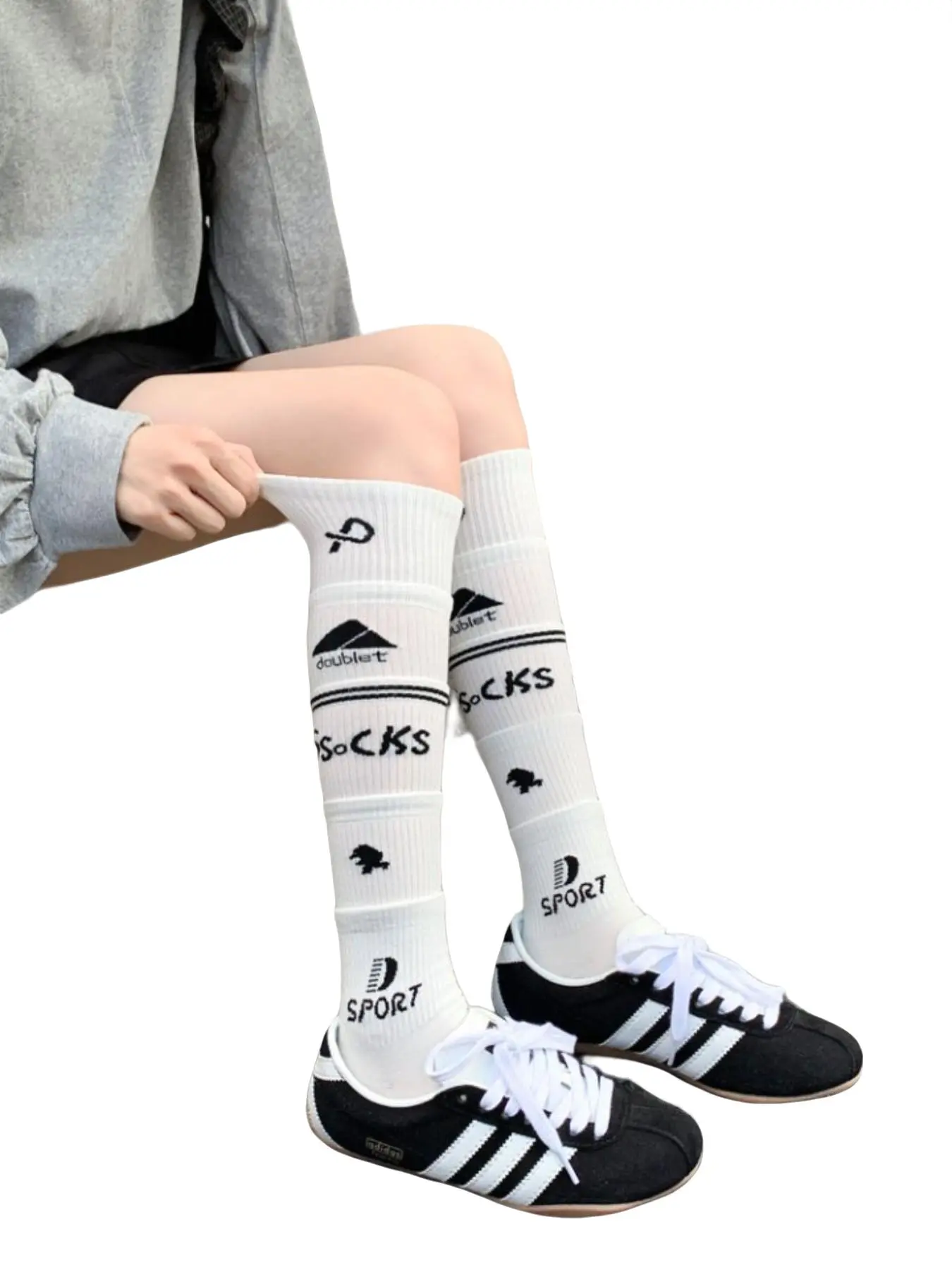 3 Pairs Layered Ankle Socks, Sporty Sweet Cool Style, Football Socks, Long Cuff Stackable Socks, Trendy Girl Fashion Accessories