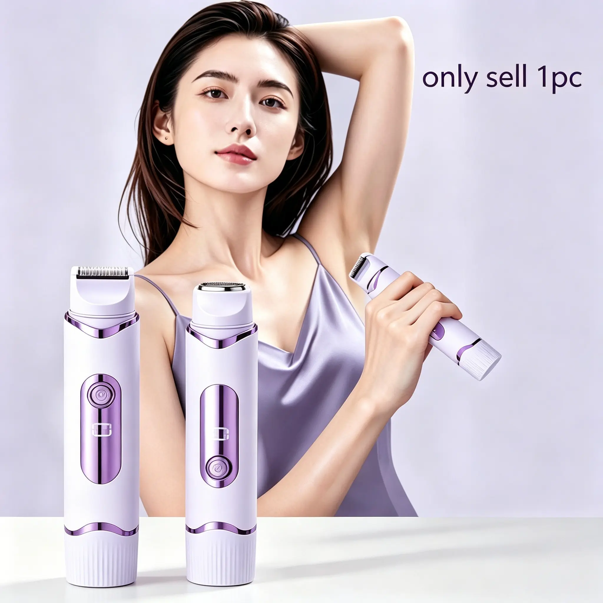 Two-In-One Electric Shaver and Hair Clipper, Pain-Free Hair Removal Tool for Women, Silent Rechargeable Depilator with Digital Battery Display