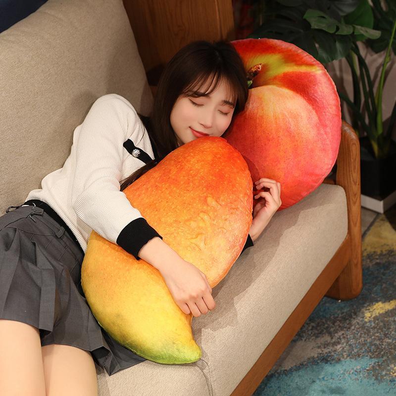 3D Simulation Fruit Vegetable Stuffed Plush PillowToys Creative Realistic Strawberry Durian Cushion Home Decor Kids Funny Gift