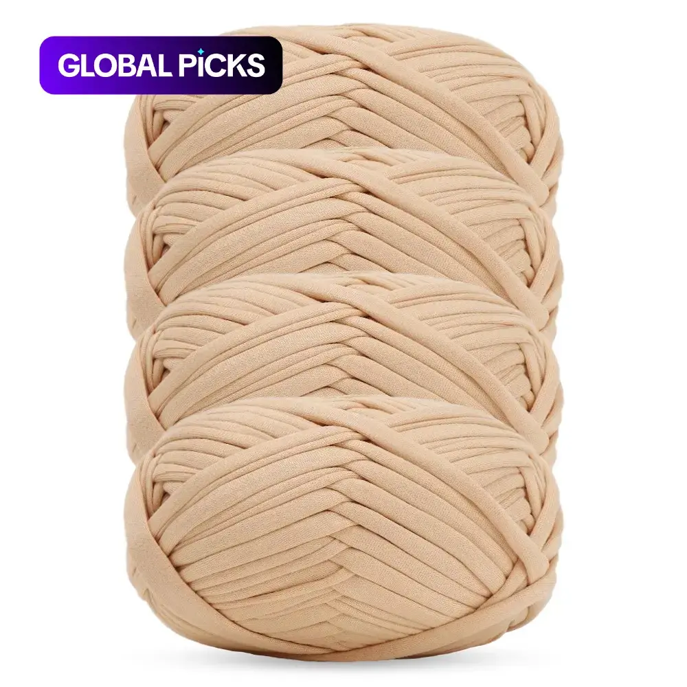 4 Rolls Cloth Strips 400g Total, Chunky Cloth Strip Yarn for Crocheting, Amigurumi Crochet, DIY Handmade Yarn for Bags, Baskets, Pet Nest, Home Decor #GLOBAL PICKS