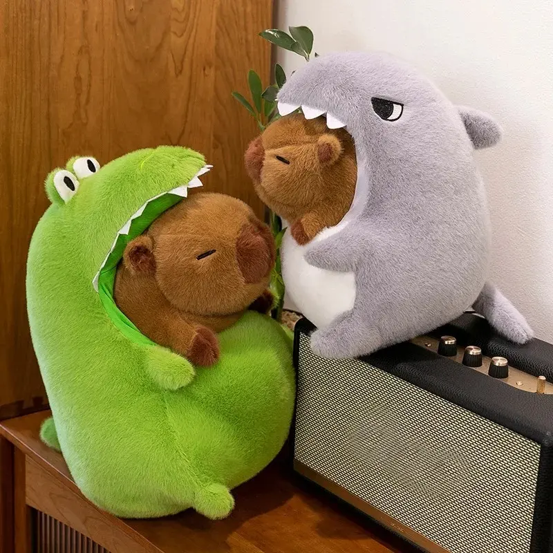 New Crocodile Capibala Plush Toy Simulation Capybara Anime Fluffty Toy Cute Animals Stuffed Pillow Doll Kids Birthday Gifts Toy