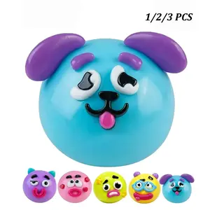 HappyDoggo Smushers Squishy Toy, 5-Pack Moldable Slow Rise Squishy, Super Soft Stretchable Stress Relief Squeeze Balls for Anxiety, Funny Dog Face Sensory Fidget Toy, Sensory Stress Reliever for Adults Kids, Cute Desk Decor