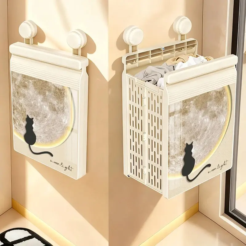 Collapsible Compact Laundry Basket - Sturdy, Durable, High-Capacity Home Organizer for Clothes Storage, Folds Flat Single Unit