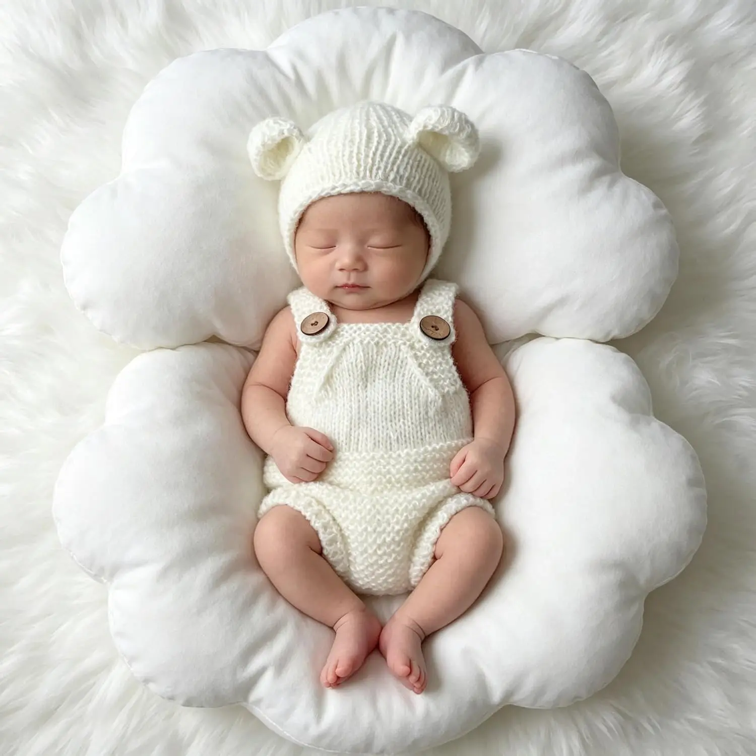 Newborn Photography Outfit, Cute Baby Boy Girl Photo Props, Knitted Romper and Hat Set for Newborn Photoshoot, Essentials Set, Gift Sets