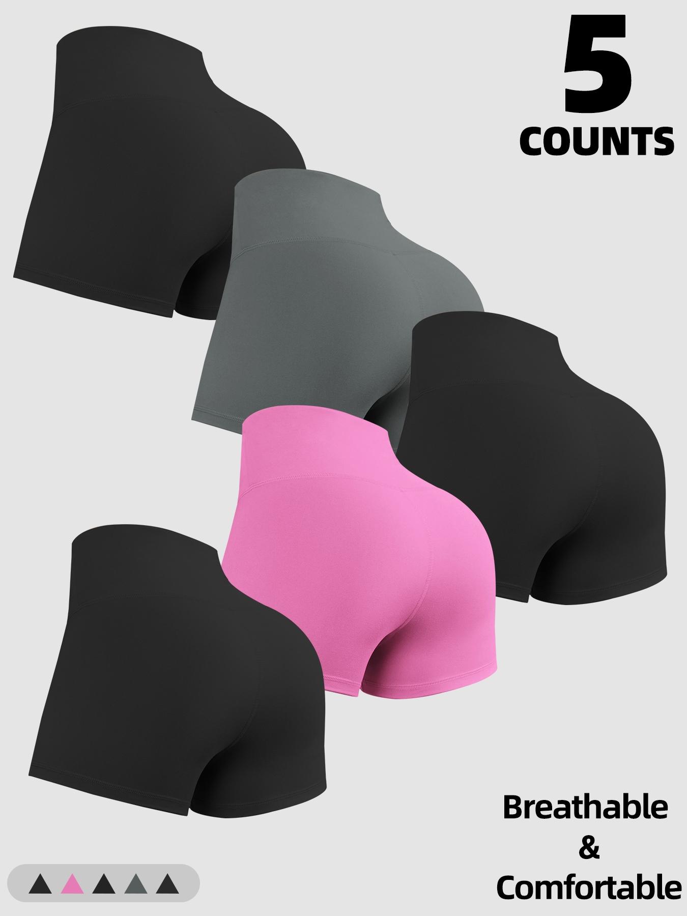 Women's Solid Color Gym Shorts, Breathable Comfortable High Stretch Shorts for Yoga Gym Workout Running, Ladies Sportswear for Summer