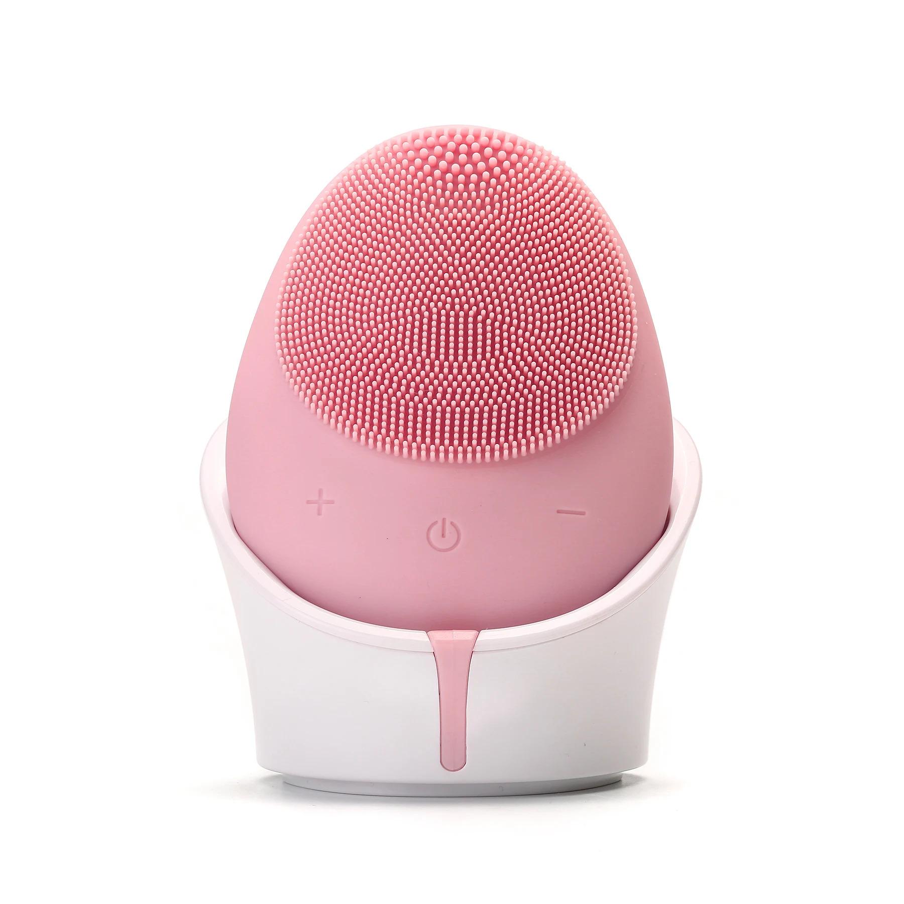 RTS Silicone Spin Skin Scrubber Electric Sonic Facial Brush Cleaner USB Rechargeable Face Cleansing Brush