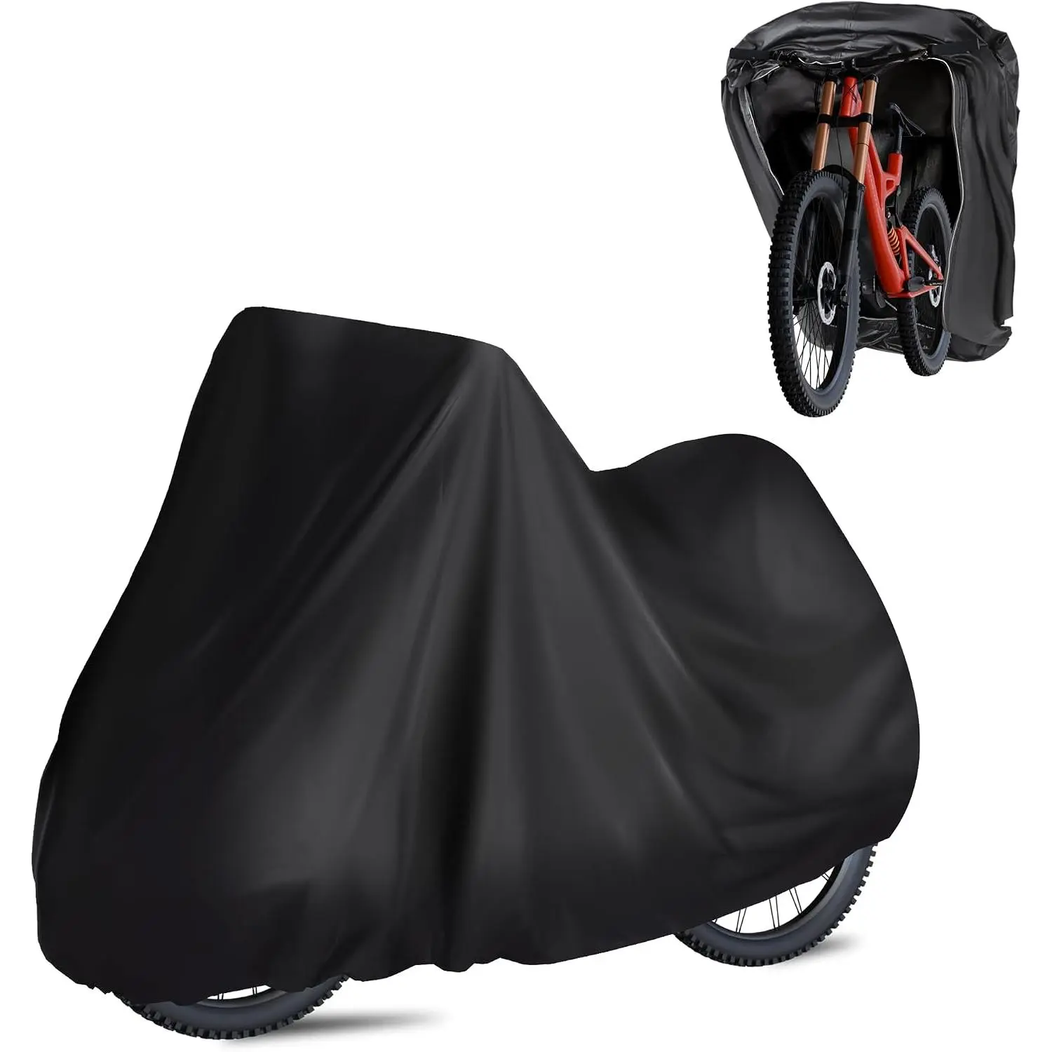 1  Cover  Outdoor -  Cover Rain UV Snow Proof with Anti- Lock Hole Windproof Buckle Mountain Road Electric  Heavy Duty Bikes Black