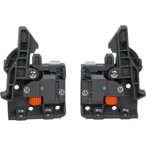 Pair of Undermount Drawer Slide Plastic Front Locking Device Grey with Screws Included