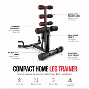 Adjustable Squat Machine, Multifunctional Hip Trainer and Core-Leg Exercise Equipment, Portable Home Gym Leg Press and Push-Up Trainer for Full Body and Lower Body Strength Training