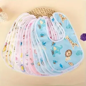 10-Piece Random Color U-Shaped Crystal Velvet Bib Aprons Set - Absorbent, Comfortable Protective Bag Accessories for Summer Daily Outdoor Use (Value Pack)