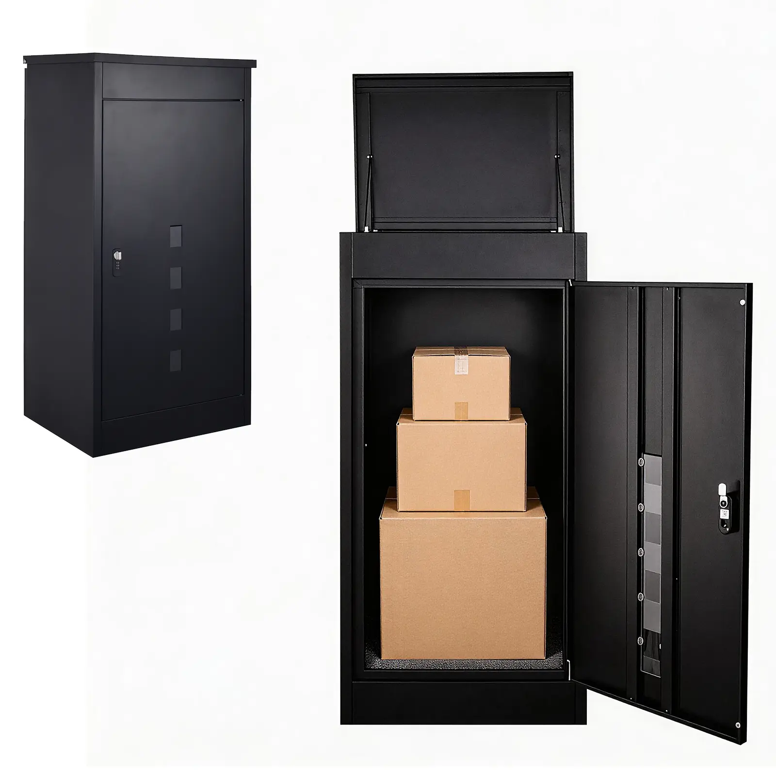 Package Delivery Boxes for Outside 41.3x20.8x16.5 In Anti-Theft Package Delivery Box Galvanized Metal Waterproof Outdoor Porch Storage for Porch Curbside