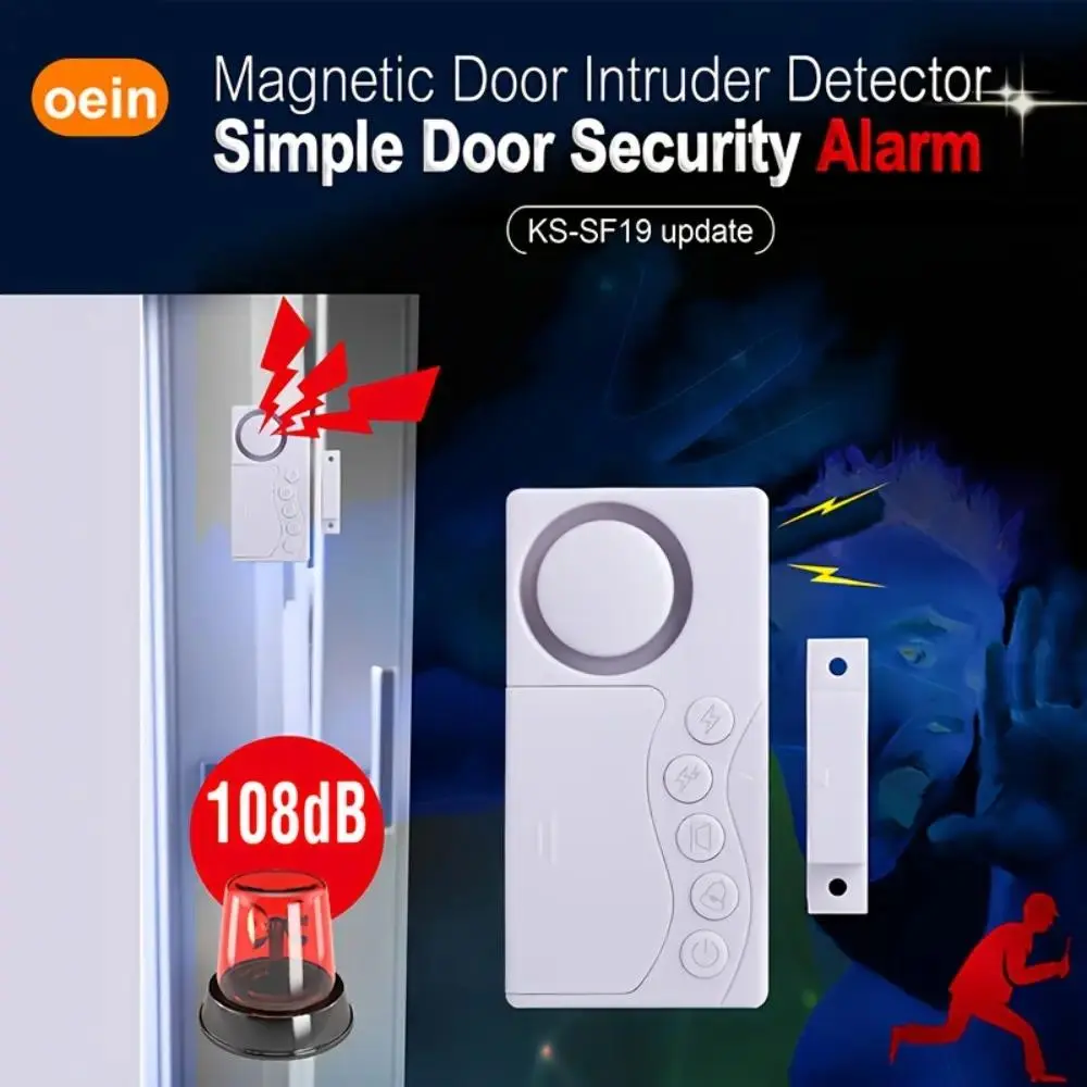 Alarm for Freezer Doors Left Ajar, Safety Alert for Windows, Adjustable Delay of 3, 15, 30, Or 60 Seconds, 4-In-1 Fridge Sensor Chime, Loud 108Db Alert, Refrigerator Freezer Door Alarm with Delay Feature, Siren Alarm