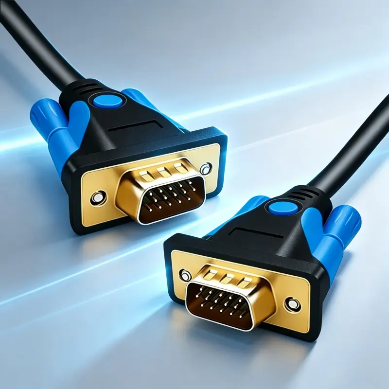 VGA Cable Male to Male 1.5m/5ft, 1080P Full HD Video Cord with Dual Ferrite Cores & Double Shielding, Gold-Plated Connectors, for Monitor, Projector, PC, Laptop, TV-Anti-Interference