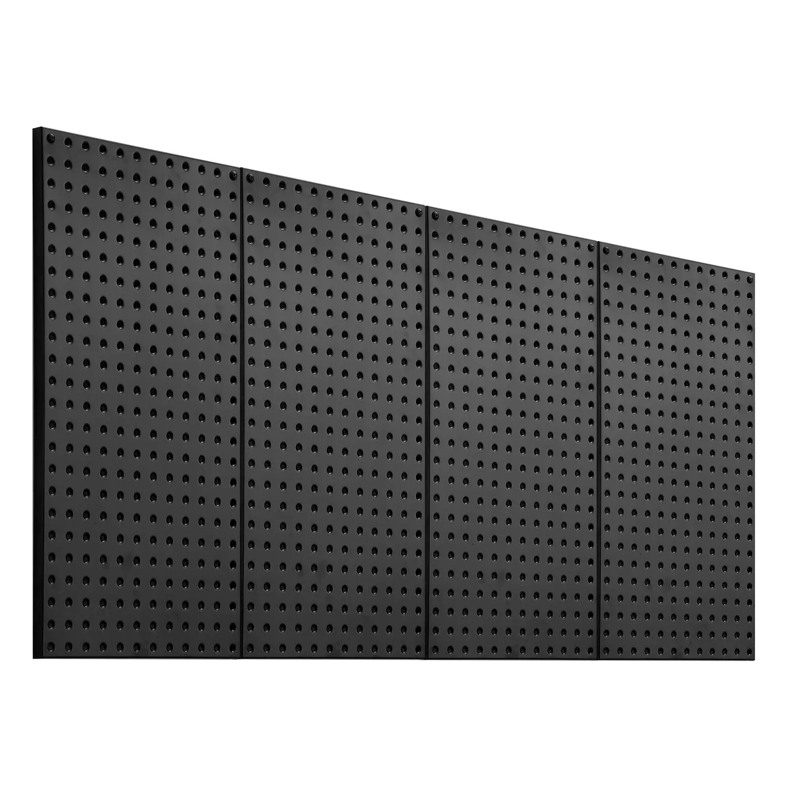 VEVOR Hangable Heavy Duty Steel Pegboard Panels, 4-Pack 24"x12" Metal Peg Board Wall Organizer with Easy Installation, for Garage Tool Storage & Workbench Organization, Black