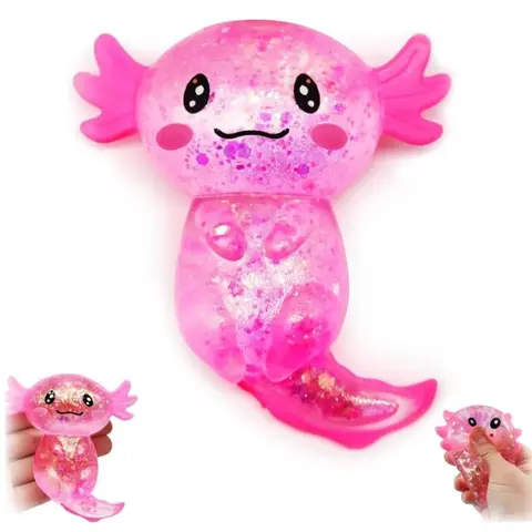 Kawaii Axolotl Sensory Squishies Set (1/4 Pack) - Ultra-Soft Slow-Rise Stress Balls, Fidget Toys for Neurodivergent Kids, Axolotls Collectibles, Cool Gifts for Kids, Goodie Bags Fillers