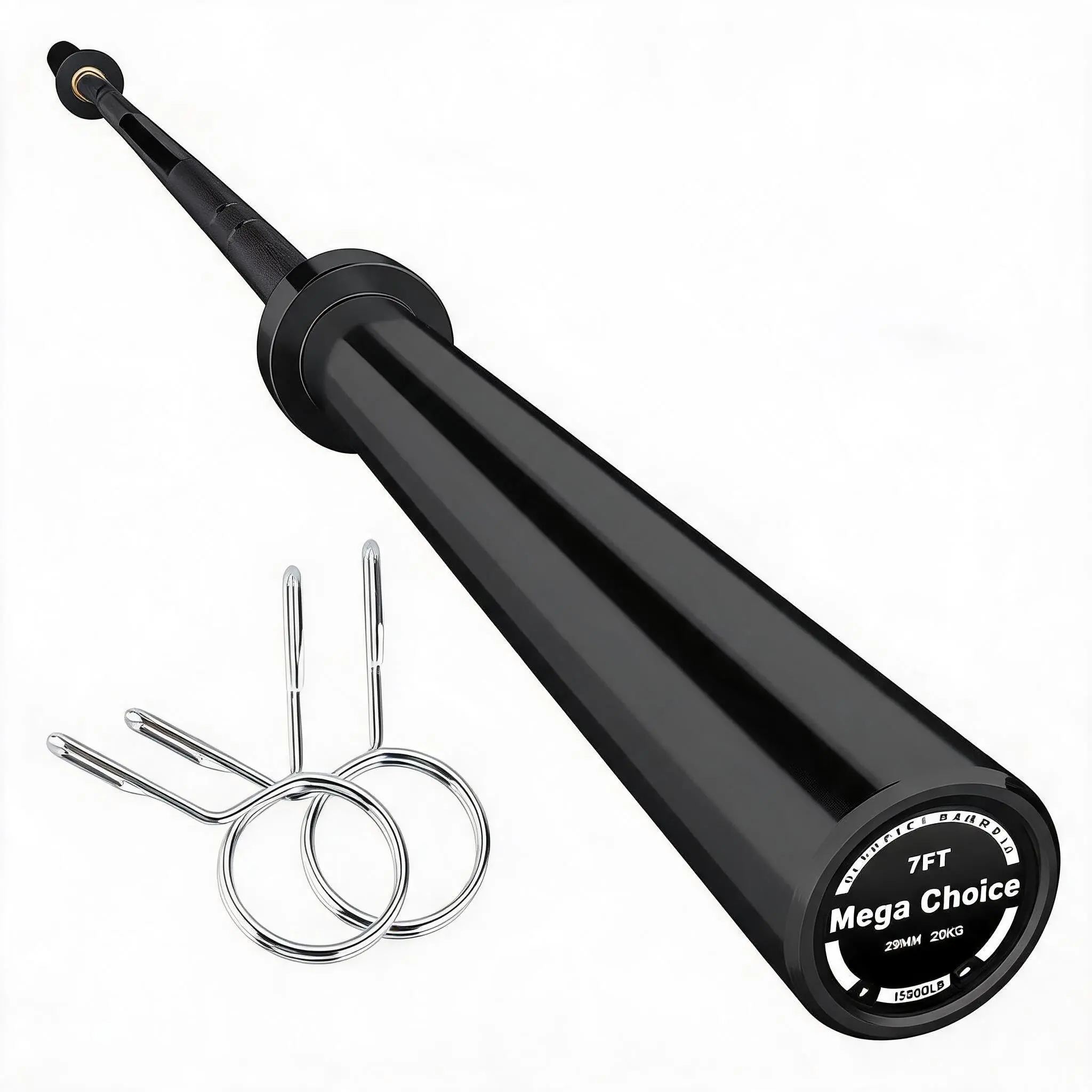 GARVEE 7FT 45LB Olympic Barbell - Strength Training Equipment, 1500LB Capacity, Hard Chrome Finish, Knurled Grip, Fits 2" Plates, for Olympic Lifts & Functional Training