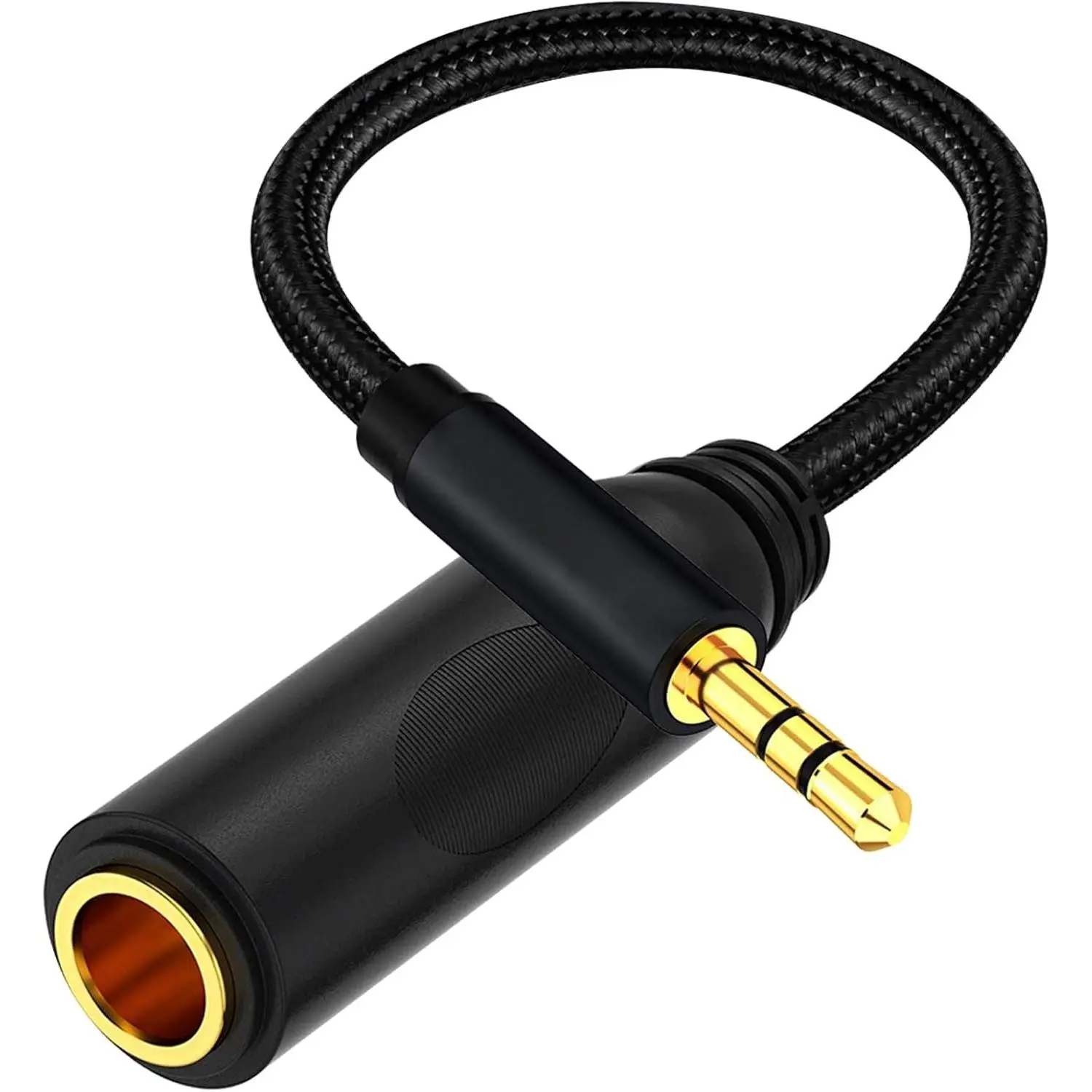 1/4 to 3.5mm Headphone  Adapter,TRS 6.35mm Female to 3.5mm Male 1/8 to 1/4 Stereo Audio Adapter,for Headphone, Amplifiers, Guitar, Amp etc. Nylon Braided  1ft (30cm)