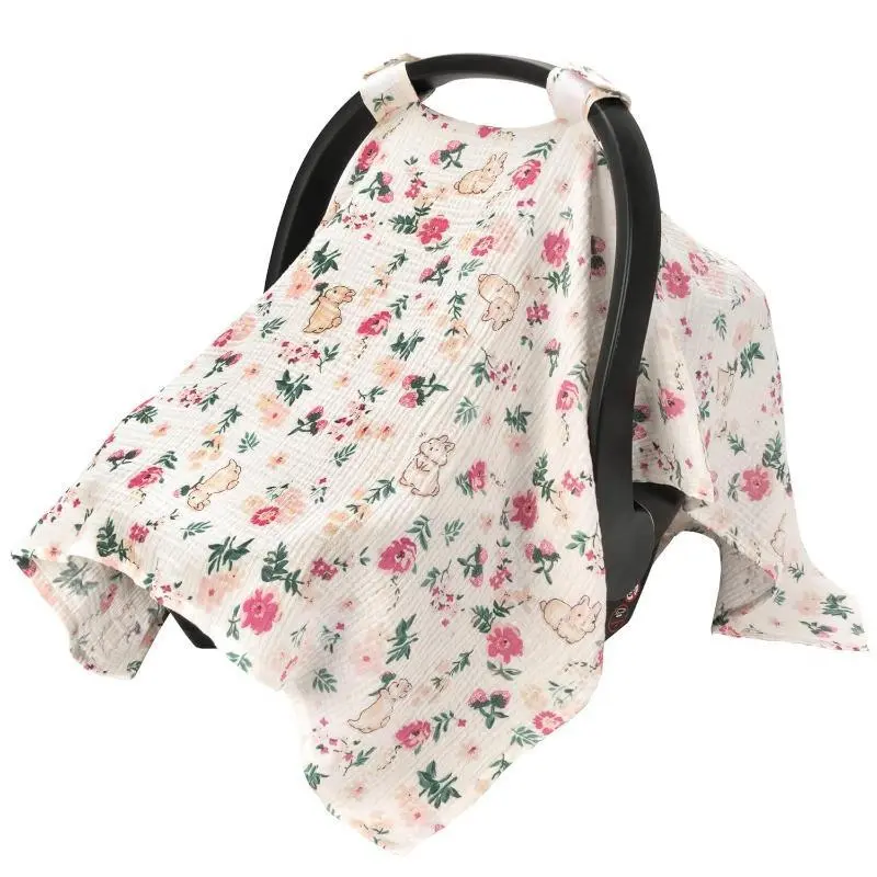Maternity Nursing BeadBreath Cover Cloth - Canvas Fashion Nursing Accessory with Gentle Flower, Rabbit Motifs, Stylish, Highly Functional for Daily Outings, Ideal Gift, Nursing Accessories