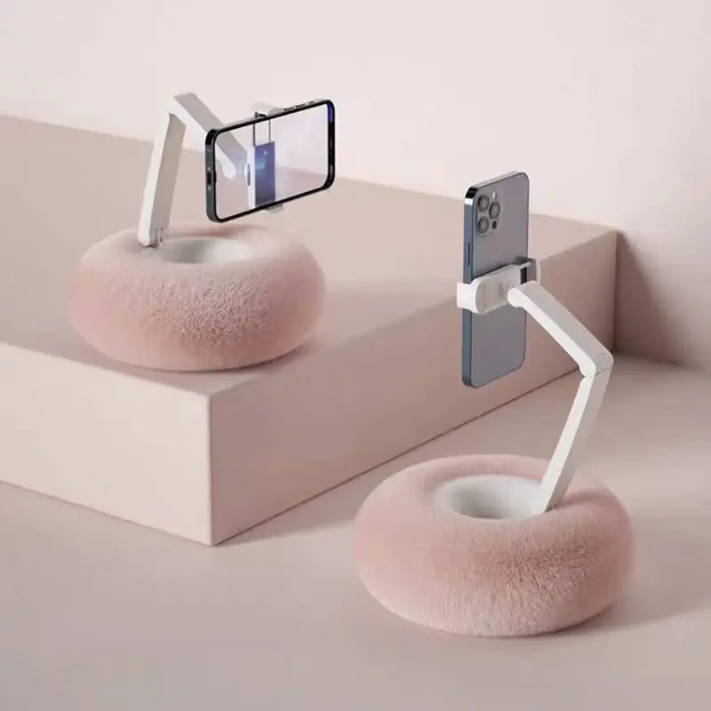 Plush Pillow Stand with Snack Bowl, Multi-Angle Adjustable Bed Reading Cushion, Tablet Stand Pillow, Adjustable Phone Holder for Bedside, Multifunctional Stand