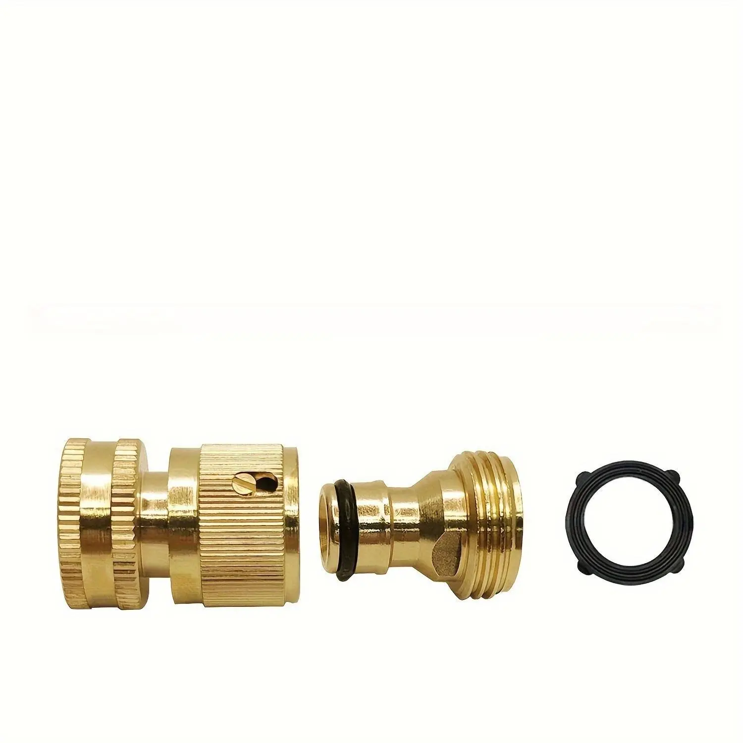 1Set Garden Hose Quick Connector, 3/4 Inch GHT Thread Fitting Brass Garden Hose Quick Connect Set, No-Leak Heavy-Duty Rust Resistant Water Pipe Quick Connect Fittings Male And Female Adapter Garden Hose Connectors Car Wash Watering Accessories
