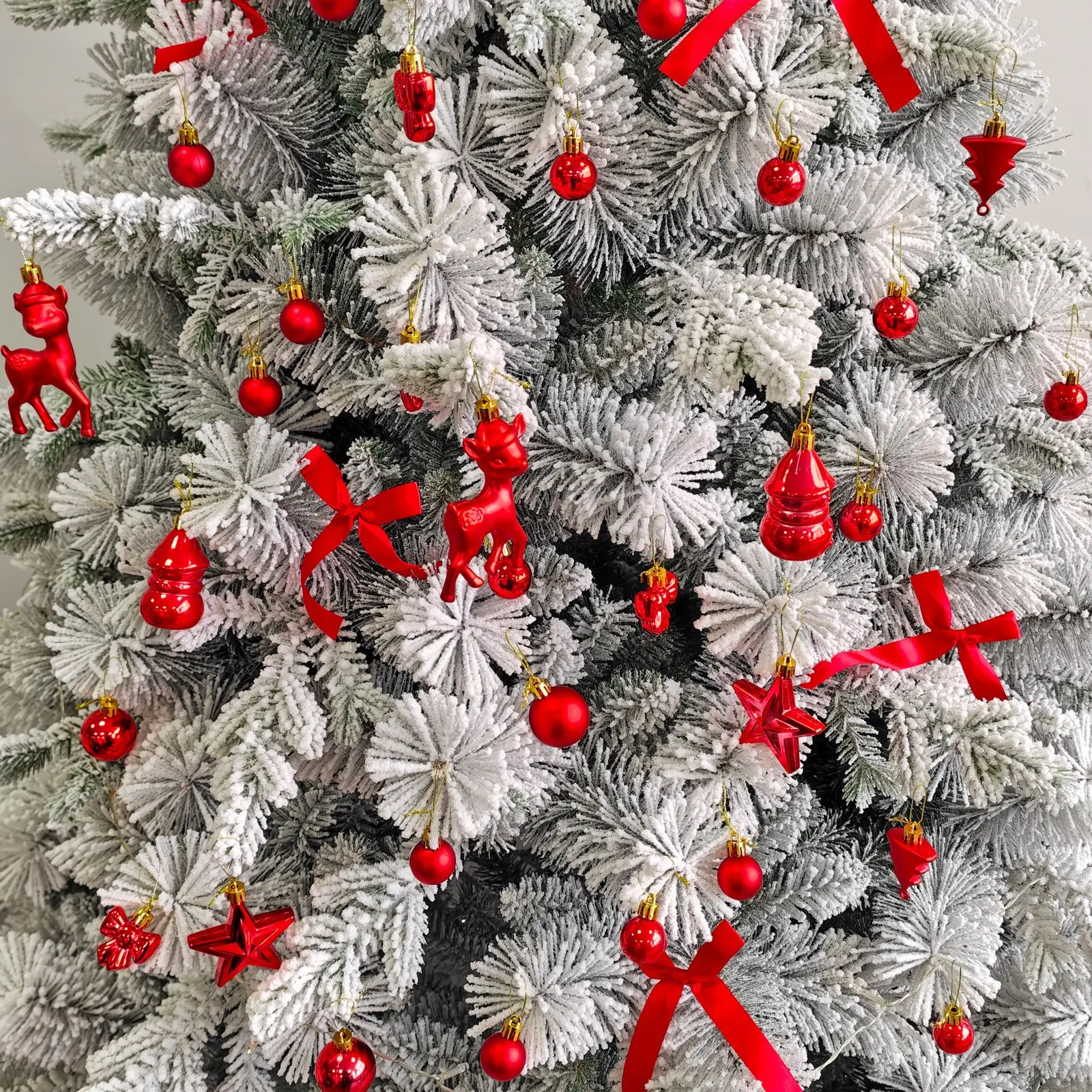45pcs Christmas Tree Decorations, Bow Snowman Star Candy Scene Setup, Holiday Ornaments, Festive Party Supplies, Easy to Use