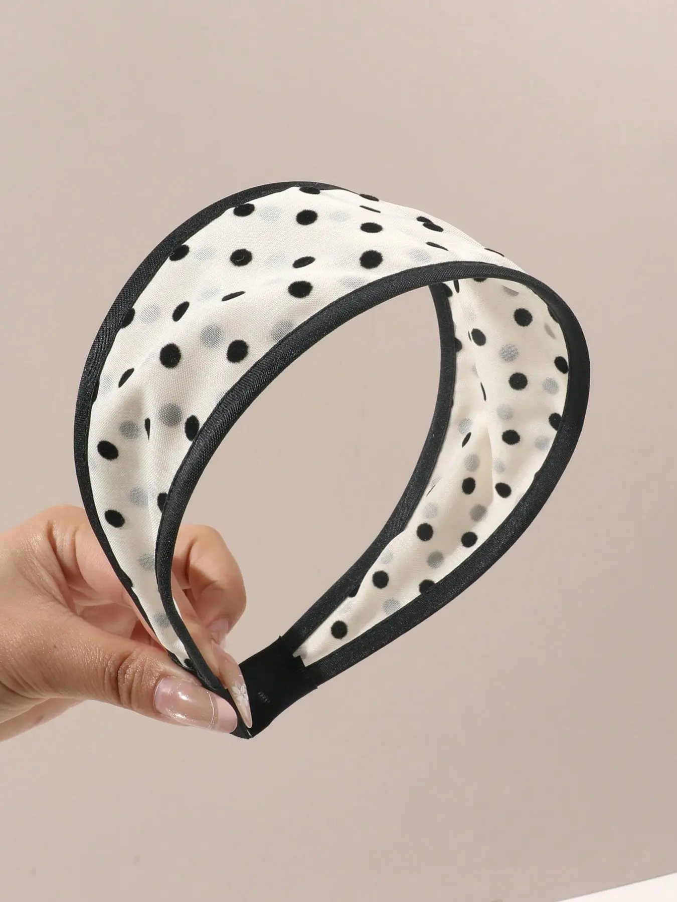 & Polka Dot Double-Layer Mesh Headband, Foldable, Lightweight, Breathable, Minimalist Style, Daily, Commute, Leisure Hair Band, Fashion Headbands