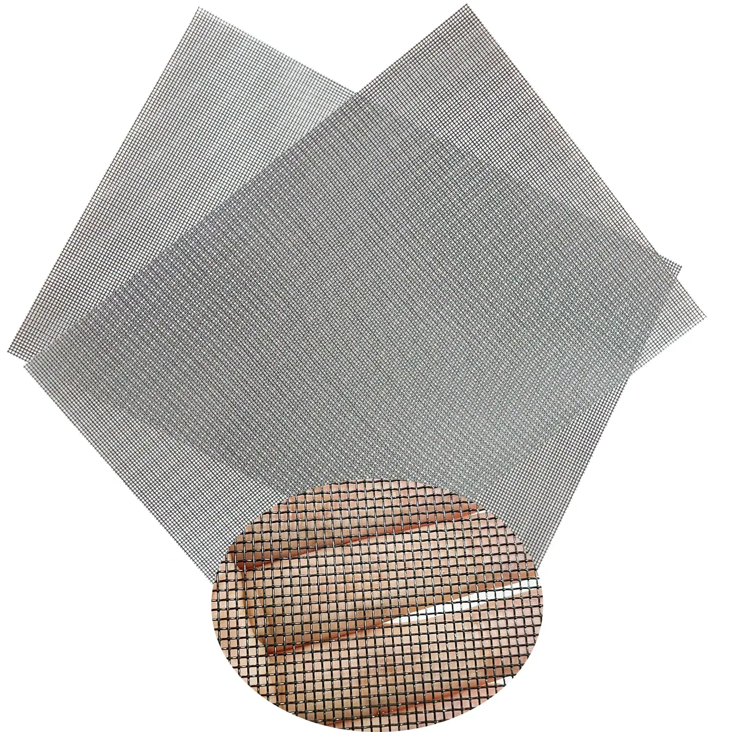 Galvanized Steel Wire Mesh Sheets 2-Pack, 16 Mesh Woven PVC Coated, 8x12in, 1.25mm Holes, 0.38mm Wire - Outdoor Rust Resistant Drain Filtration, Fan Guards, DIY Screening for DIY Users