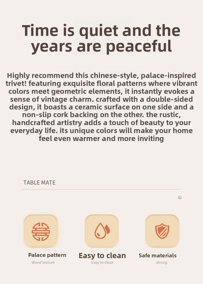 Retro Heat Resistant Mat for Cast Iron Enamel Dutch Oven Ceramic Tableware Non-Slip Kitchen Heat Insulation Pad for Dining Table Plate Heat Protection