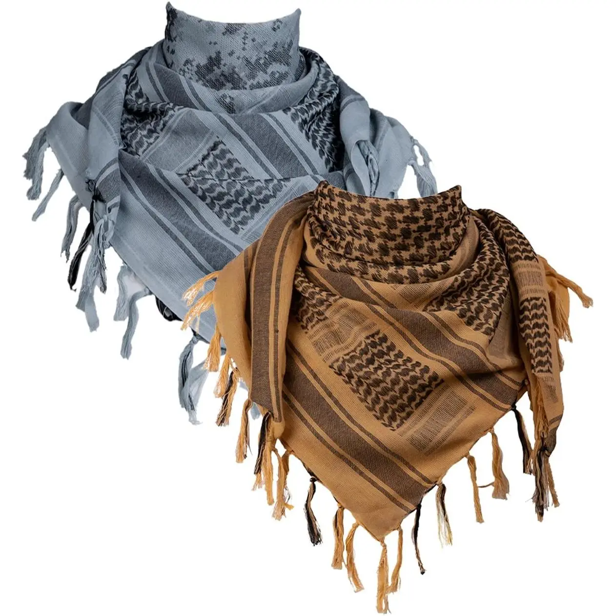 Unisex Tactical Military Shemagh Scarf, Desert Keffiyeh Head-Neck Wrap with Tassel for Outdoor Sports & Leisure Activities