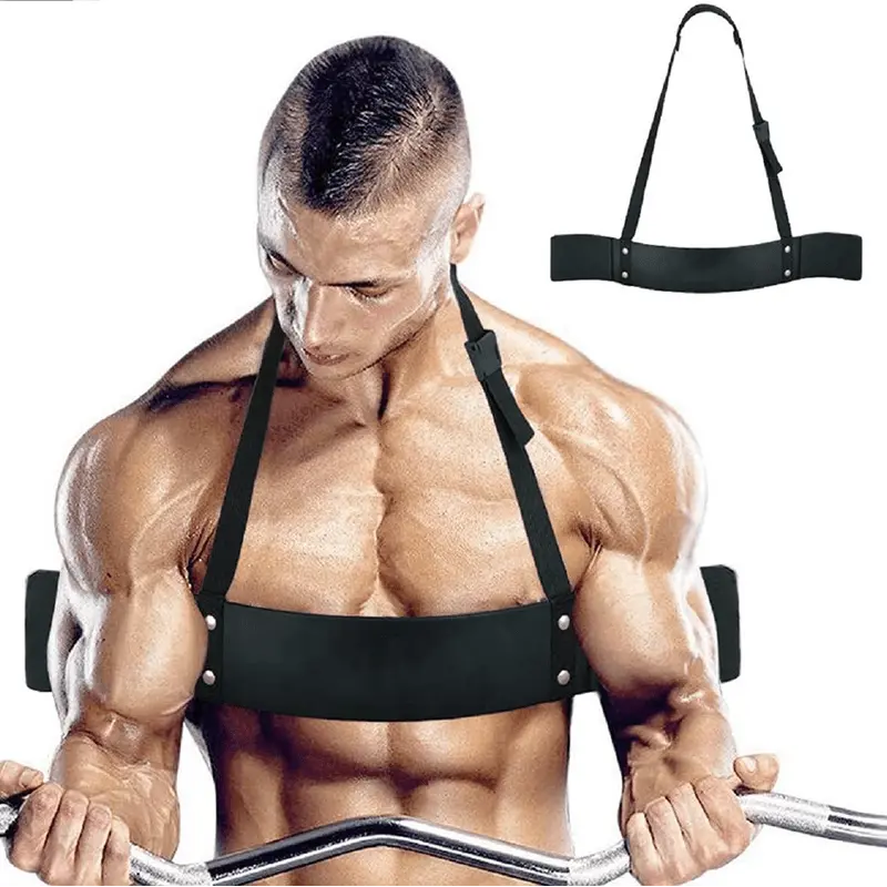 Contoured Arm Blaster Bicep Isolator, Heavy-Duty 7mm Aluminum Build with Padded Elbows & Adjustable Nylon Strap, Gym Stuff Accessories for Biceps & Triceps Training