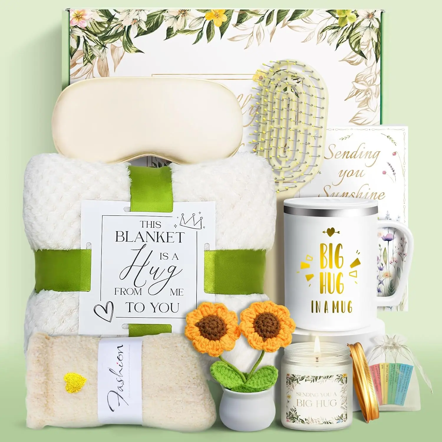 11 count Birthday Gifts for Women, Get Well Soon Gifts Baskets for Women Self Care Gifts,  Care Package After  Thinking of You Sympathy , for   Mom w/Blanket