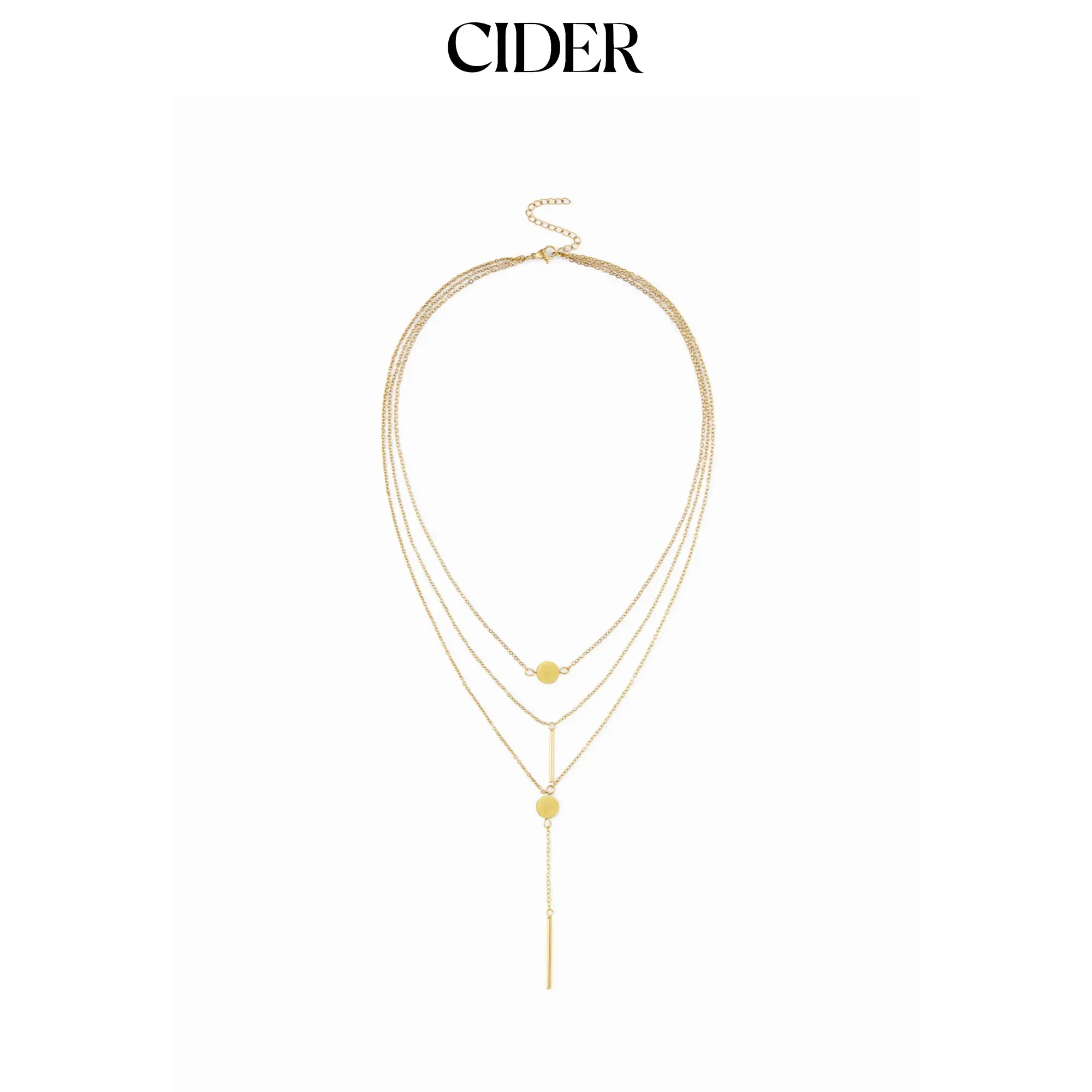 Cider GEOMETRIC PENDANT LAYERED NECKLACE