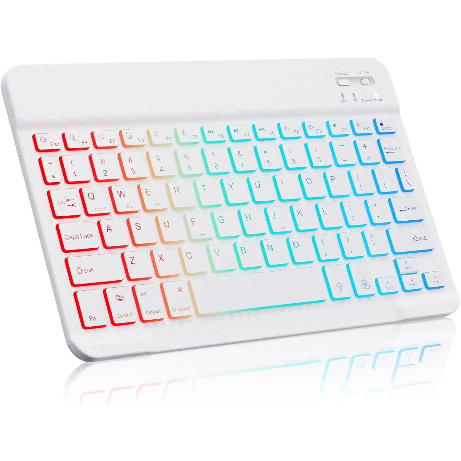 Lightup   Keyboard for iPad Air/Pro/Mini, iPad A17, A16, M2, M3, M4, M5, MacBook, Chromebook etc. Rechargeable Slim Portable, IOS Windows Android Lighting Tablets Keyboard - Black