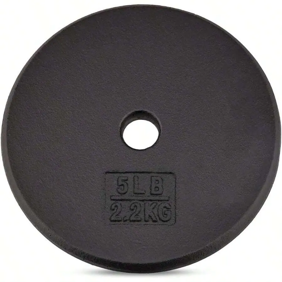 Standard Numbered Cast Iron Barbell Plates - Various Weights: 5 lbs to 25 lbs (Set of 4)