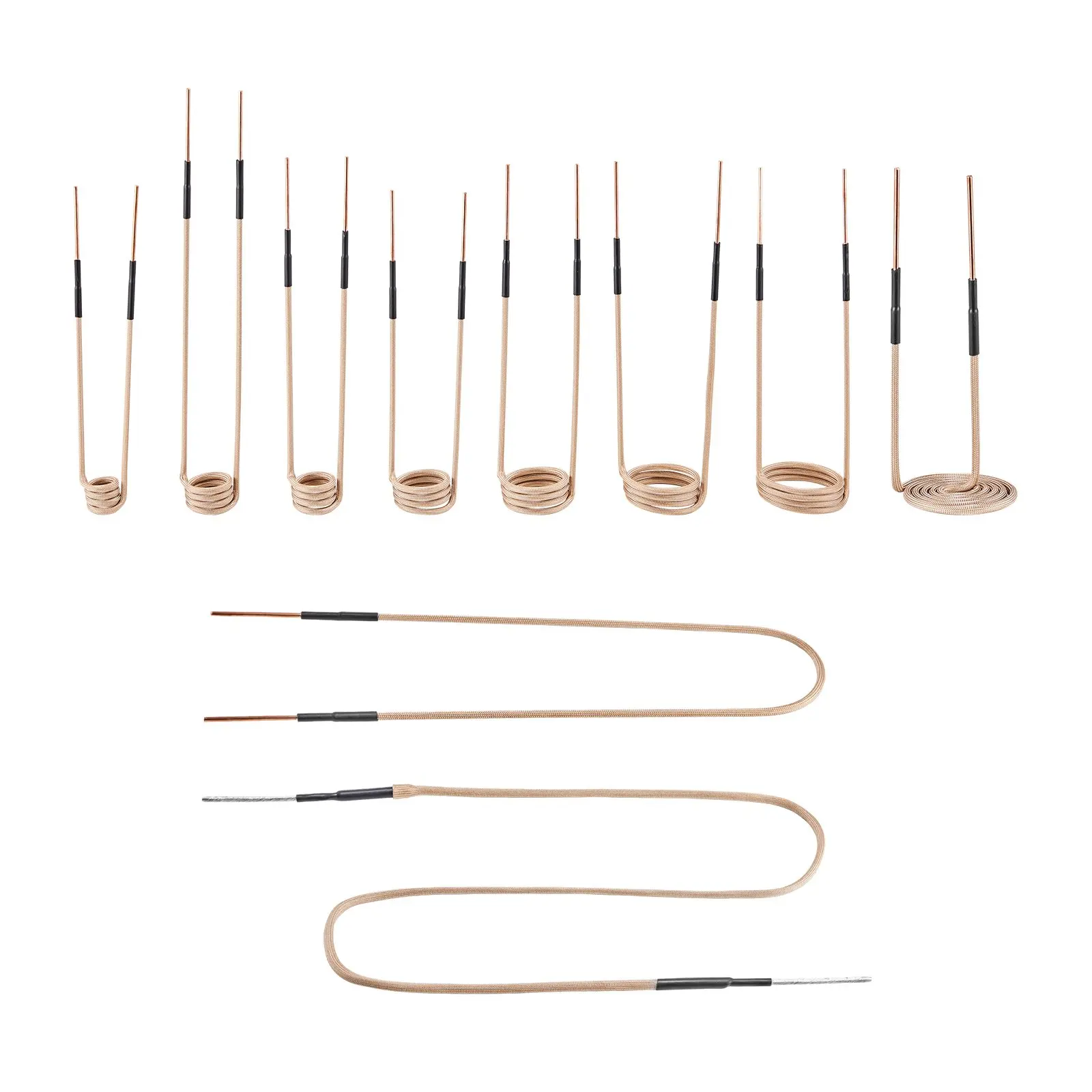 【DealsForYouDays】VEVOR 10Pcs Magnetic Induction Heater Coil, Inductor Heat Accessories, Mini Heater Coil Kit with Flexibility and Long Lifespan, for Removing Rusty Bolts and Nuts, 8 Coils+ 1 U-Shaped+ 1 Free Forming