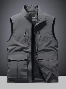 Men's Multi-Pocket Outdoor Vest, Lightweight Breathable Climbing Fishing Waistcoat, Casual Slim-Fitting All-Seasons Gear
